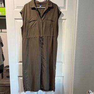 Old Navy Olive Green Collared Dress